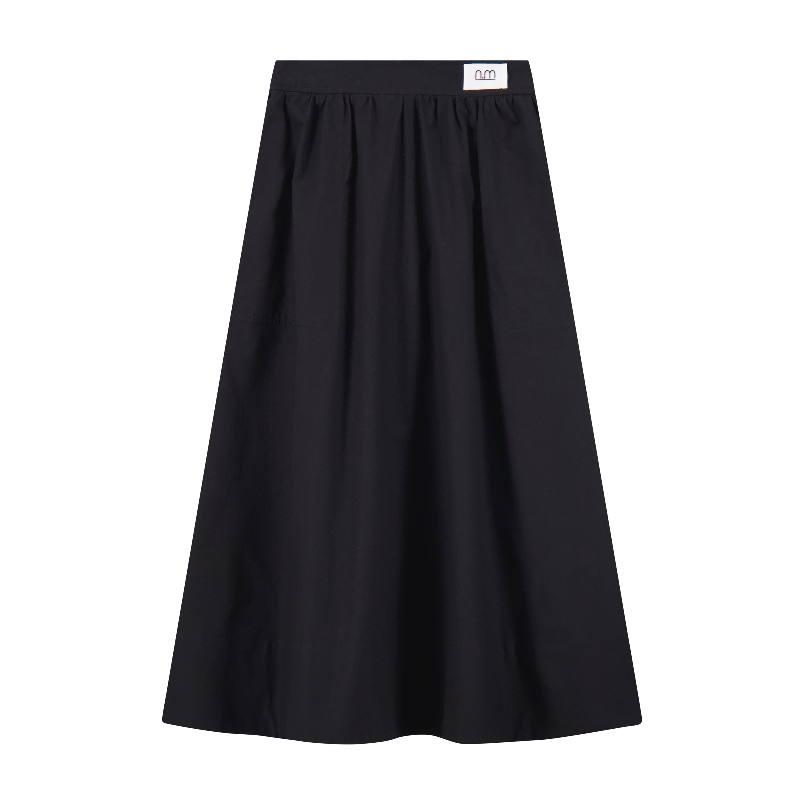 Cotton Gathered Skirt - Black