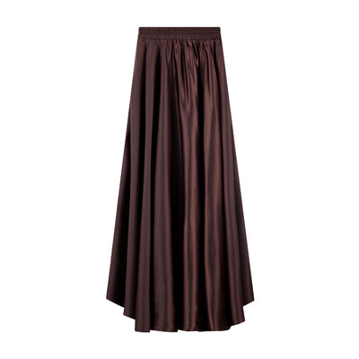 Maxi Circle Silky Skirt - Brown