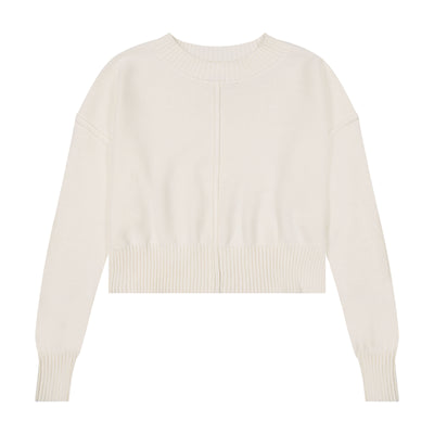 Crewneck Seamed Sweater - Ivory