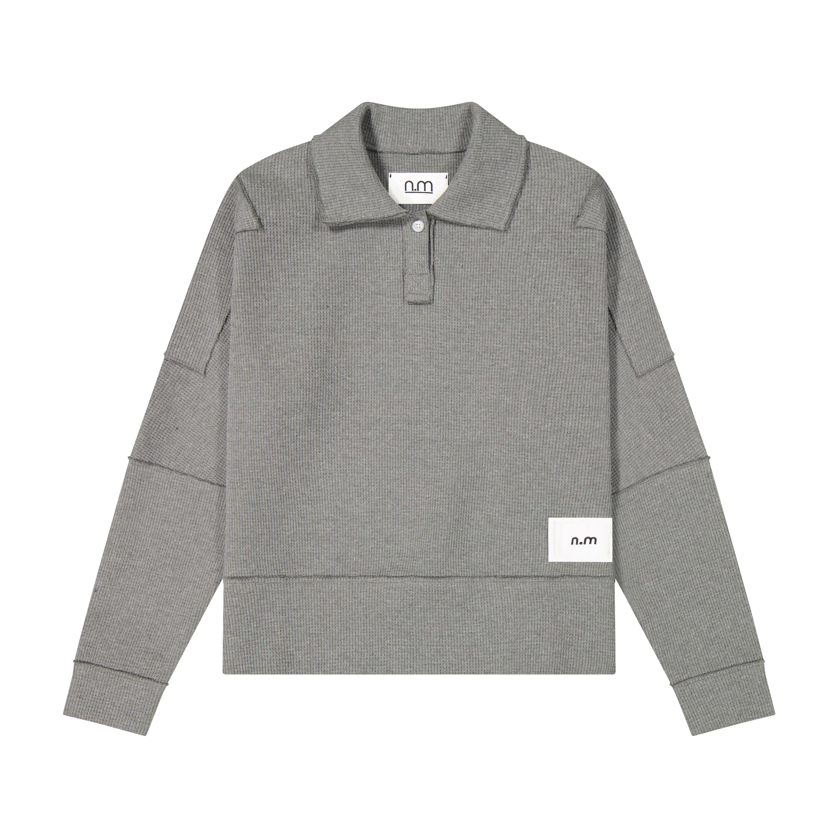 Waffle Polo Shirt - Grey