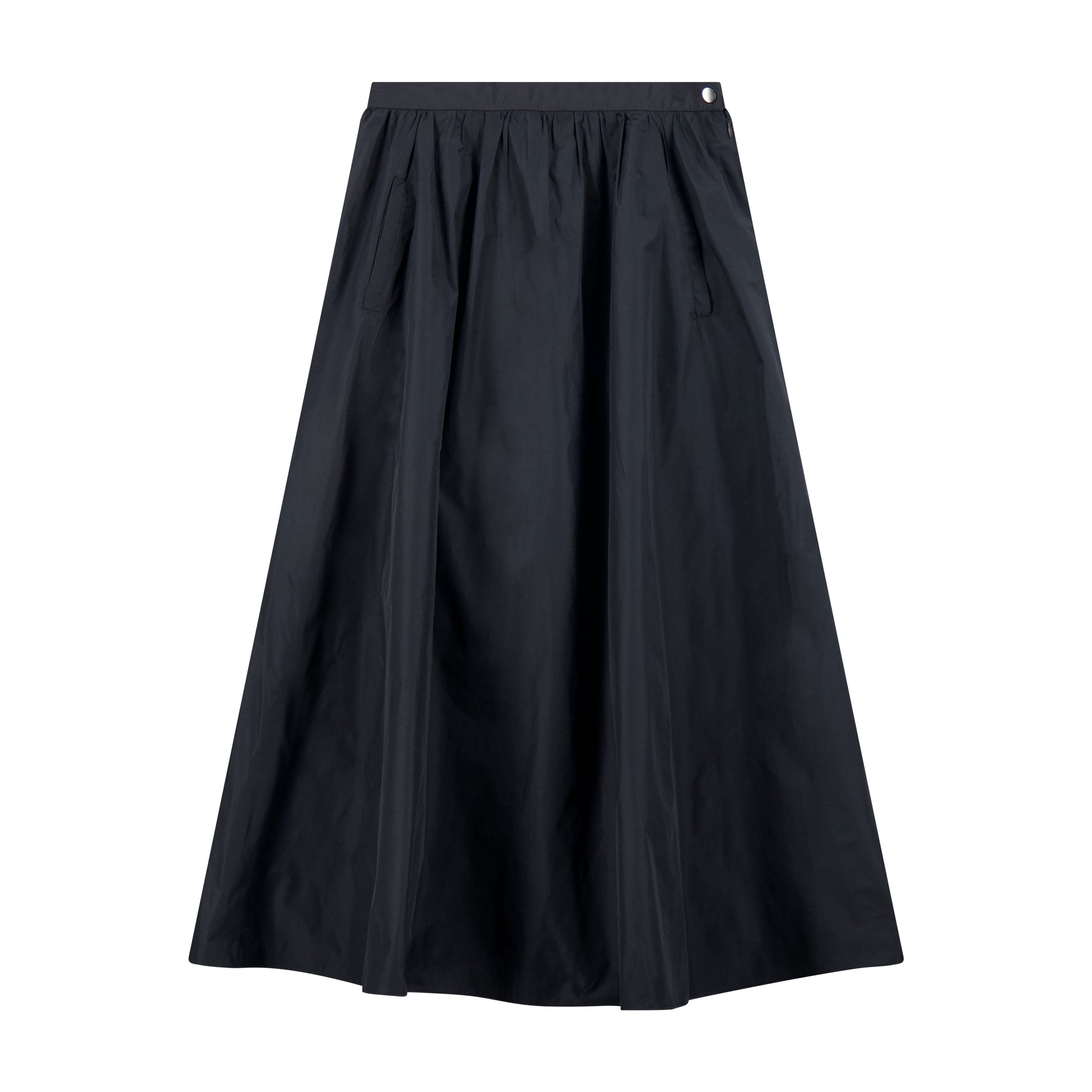 Taffeta Gathered Skirt - Black