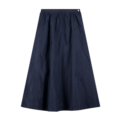 Taffeta Gathered Skirt - Navy
