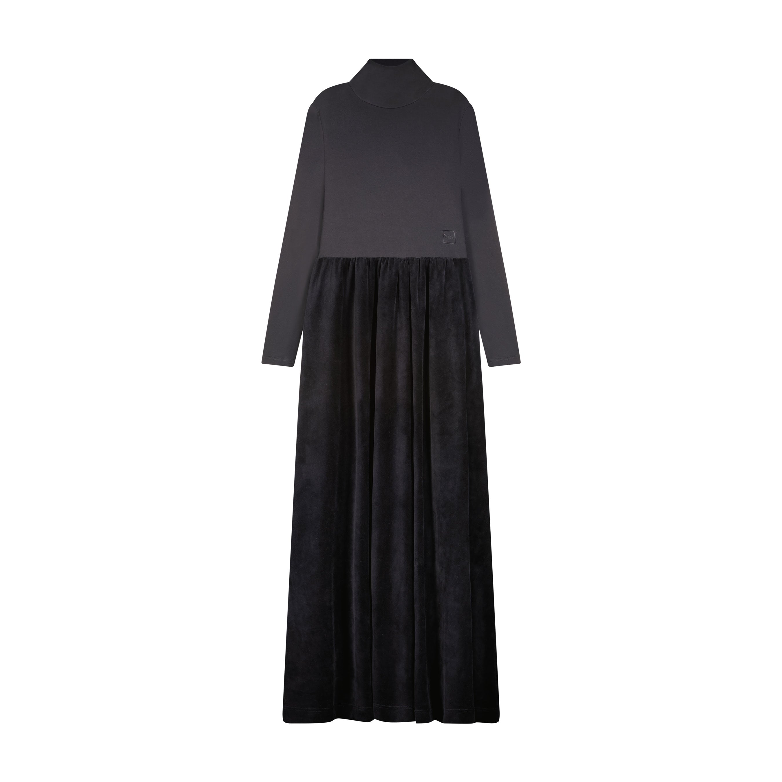 Jersey Top And Velour Bottom Maxi - Black