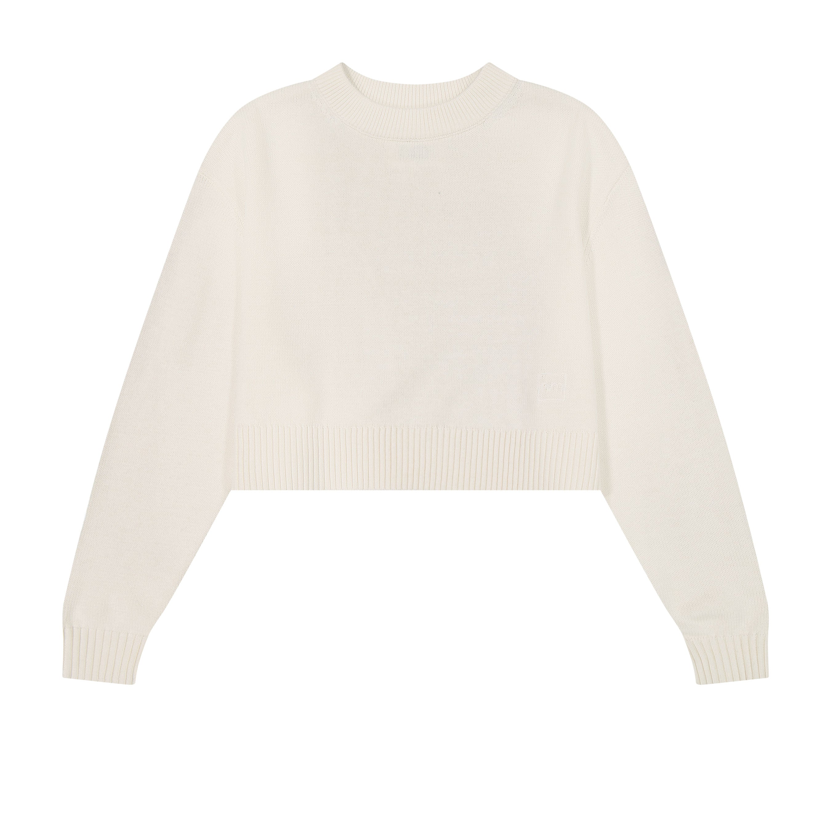 Knit Cropped Sweater For Slip Maxi - Ivory