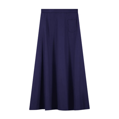 Wool Circle Skirt - Navy