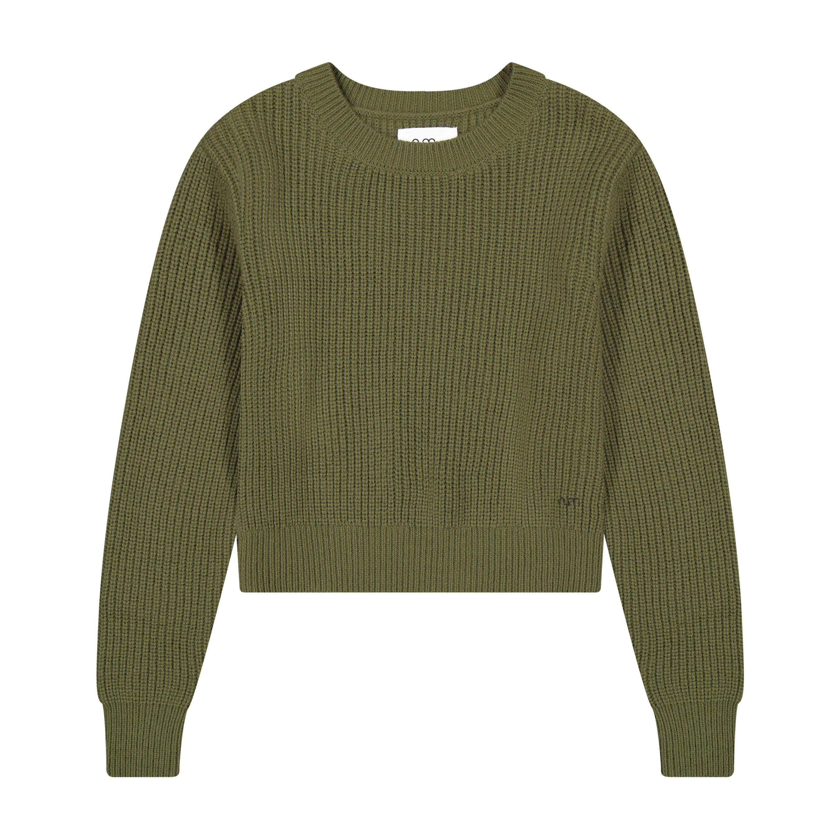 Chunky Knit Crewneck Sweater - Green