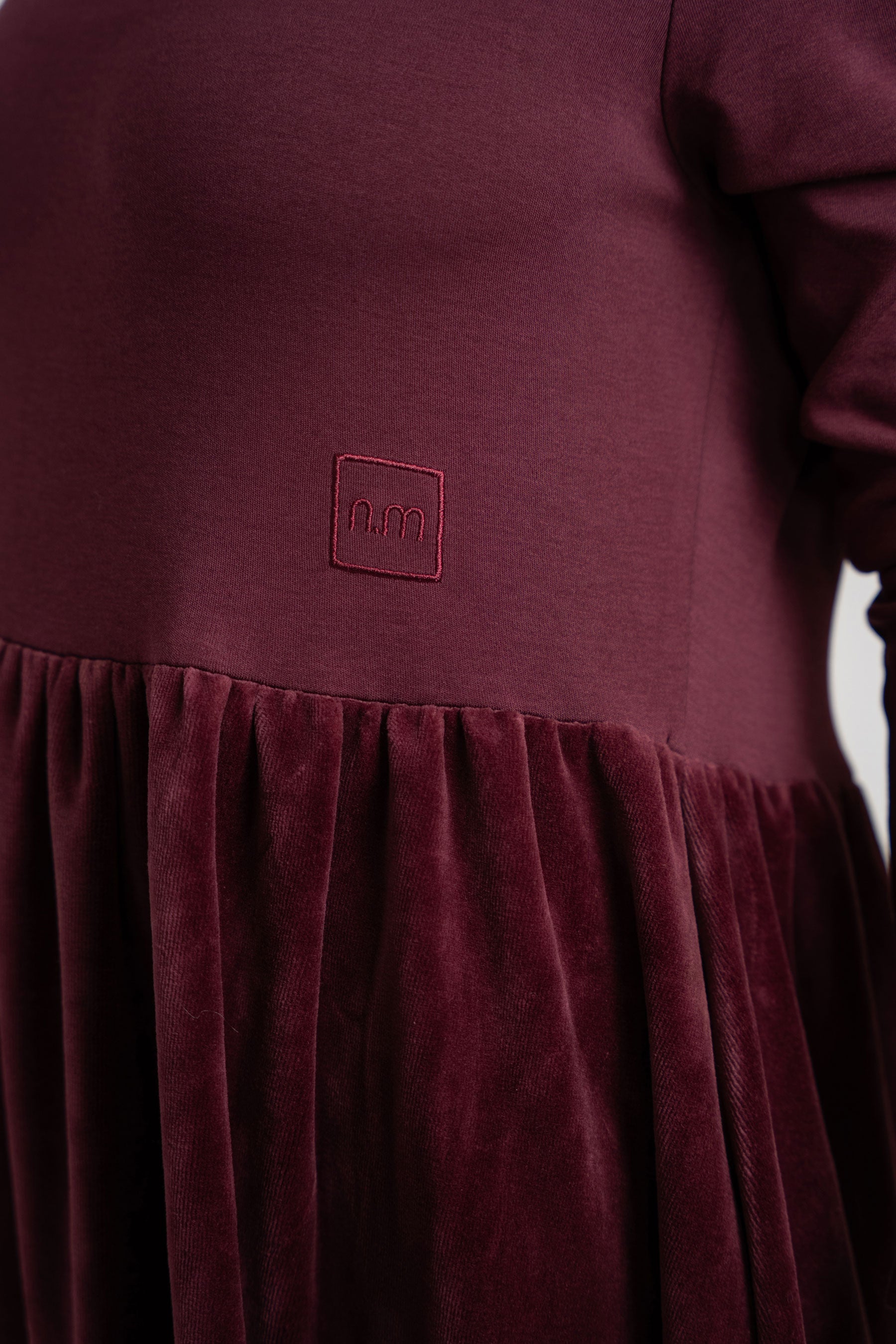 Jersey Top And Velour Bottom Maxi - PLUM