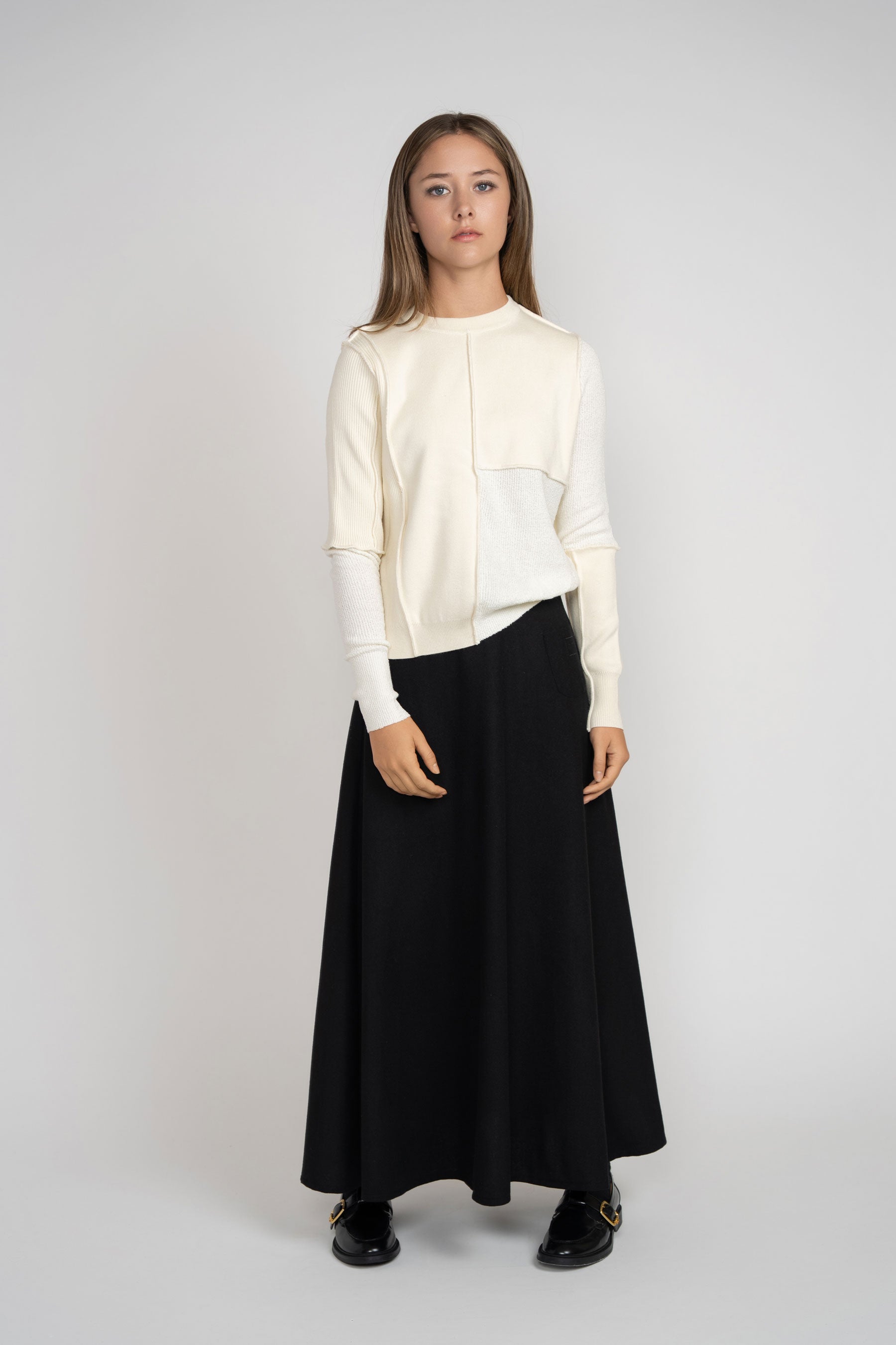 Wool Circle Skirt - Black