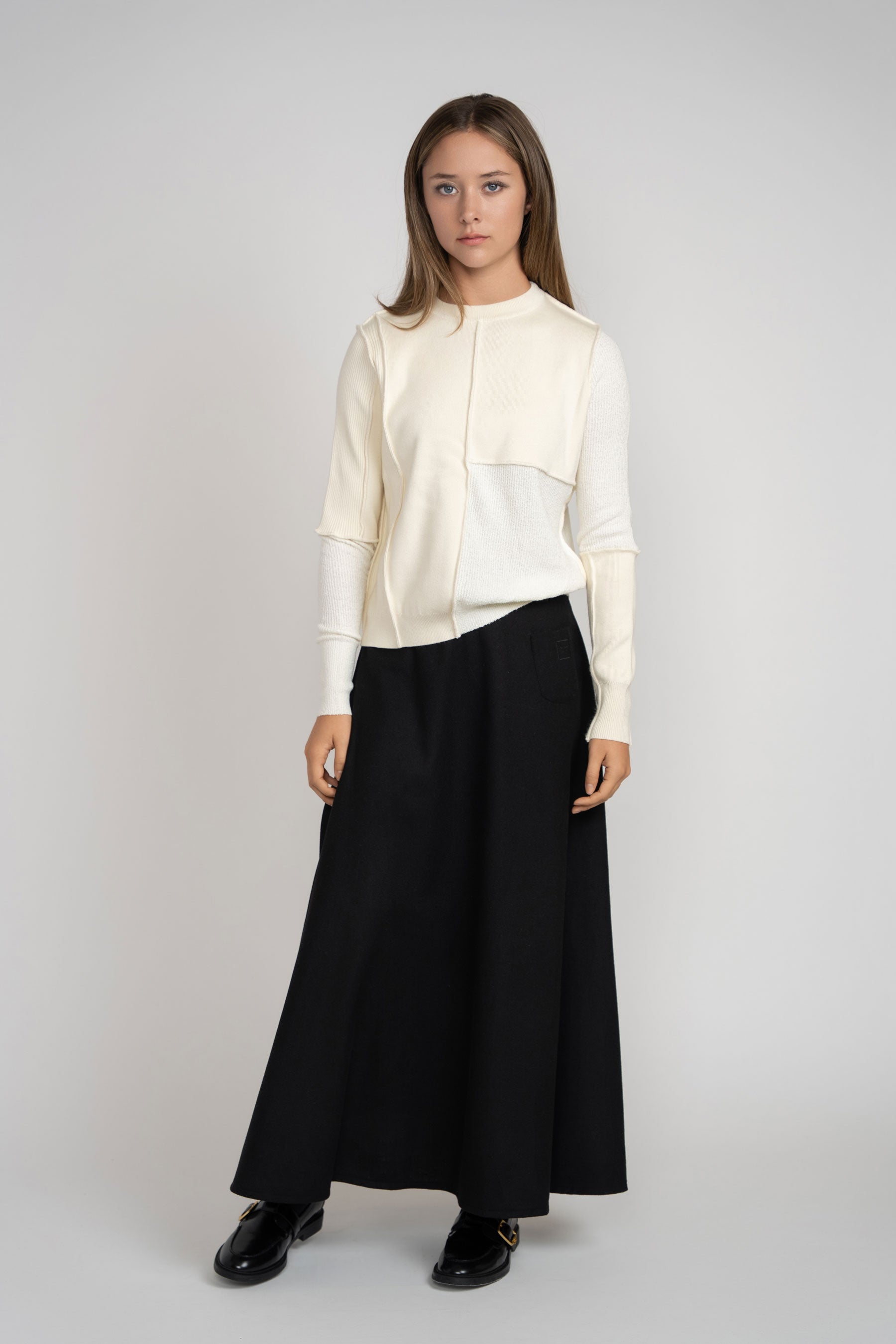 Wool Circle Skirt - Black