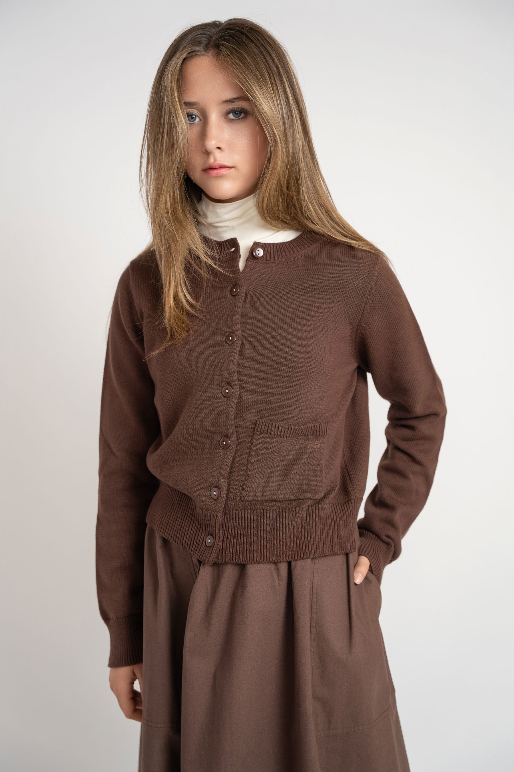 Cotton Cardigan - Brown
