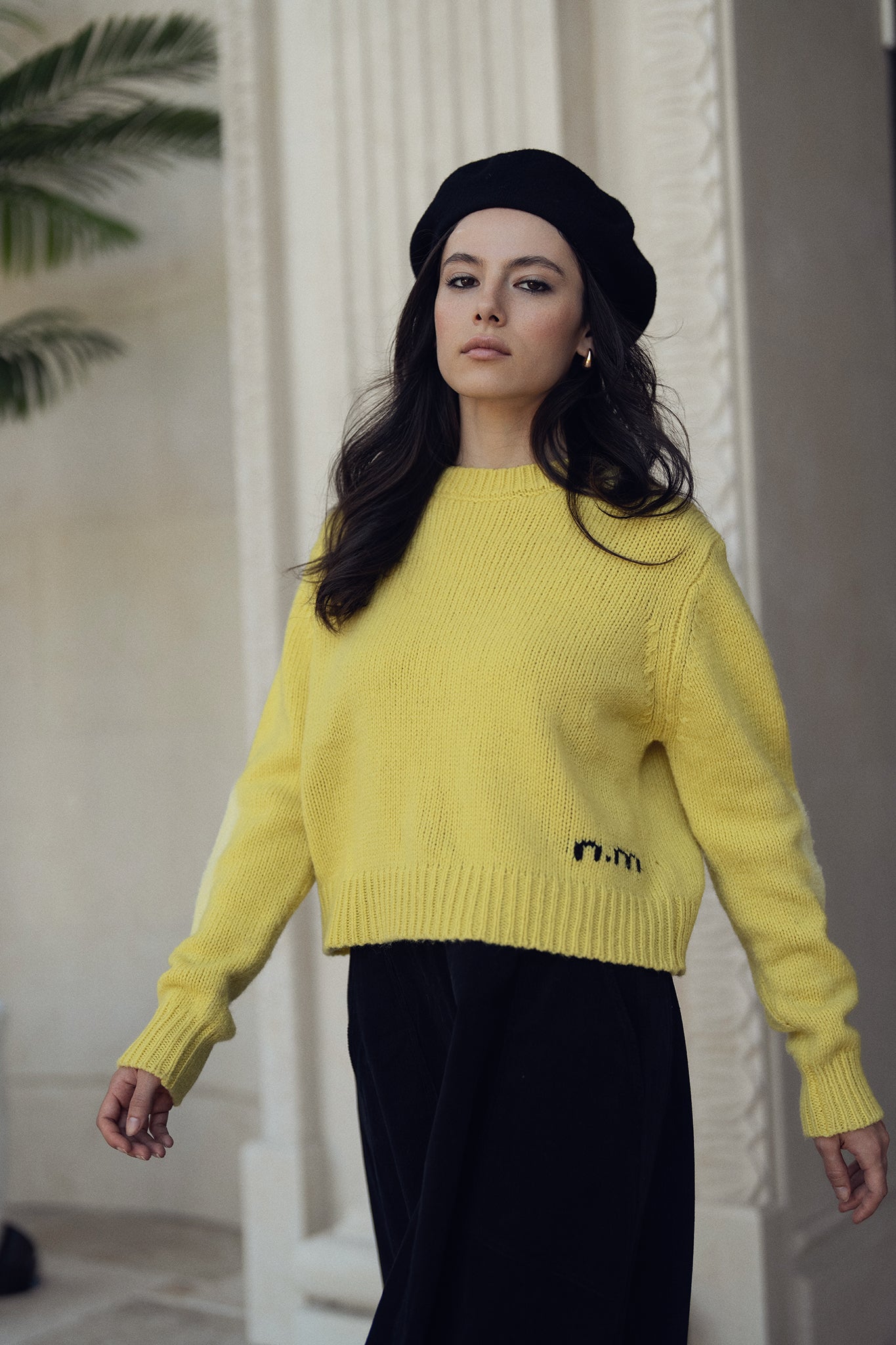 Knit Crewneck Cropped Sweater
