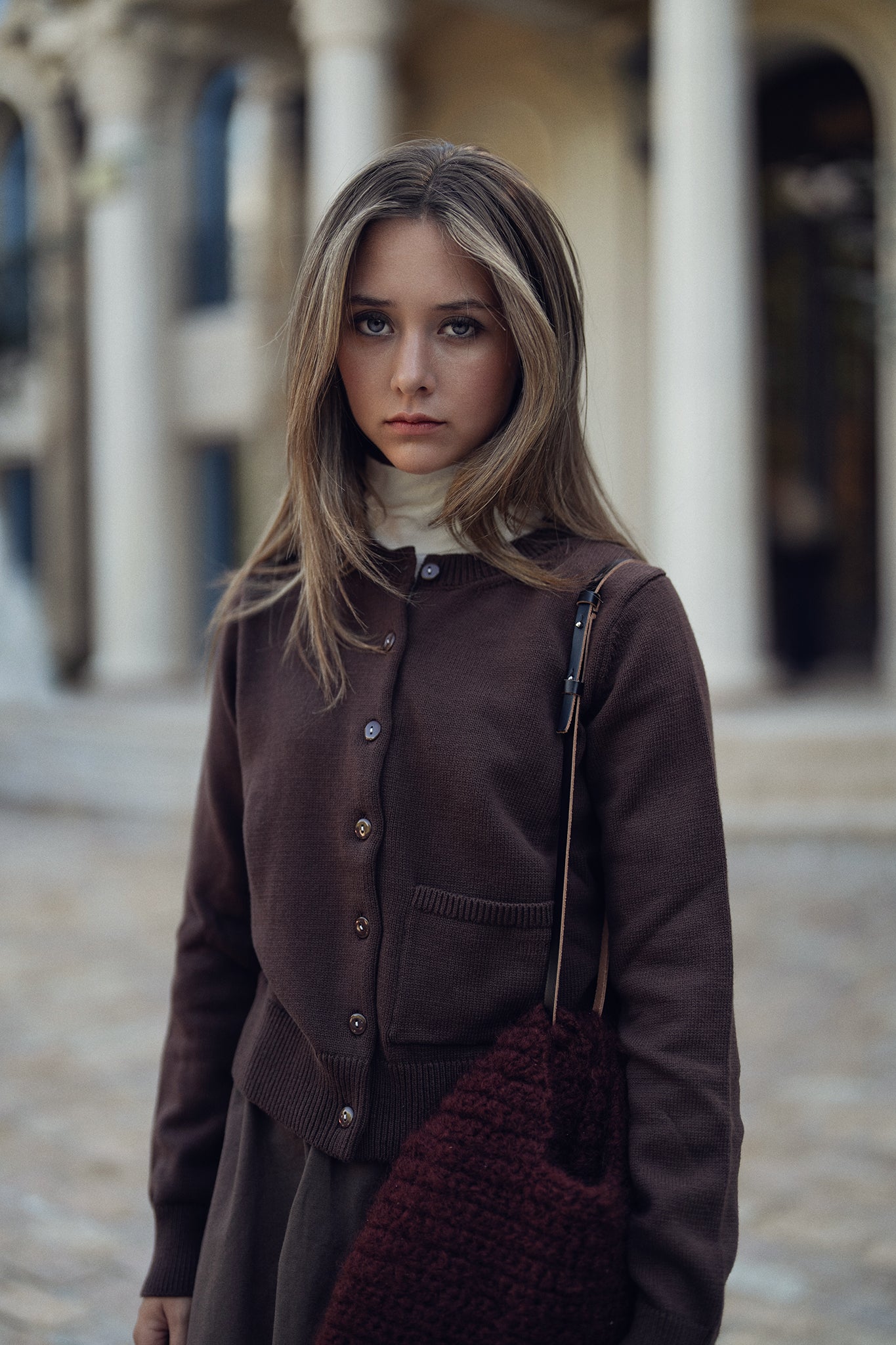 Cotton Cardigan - Brown