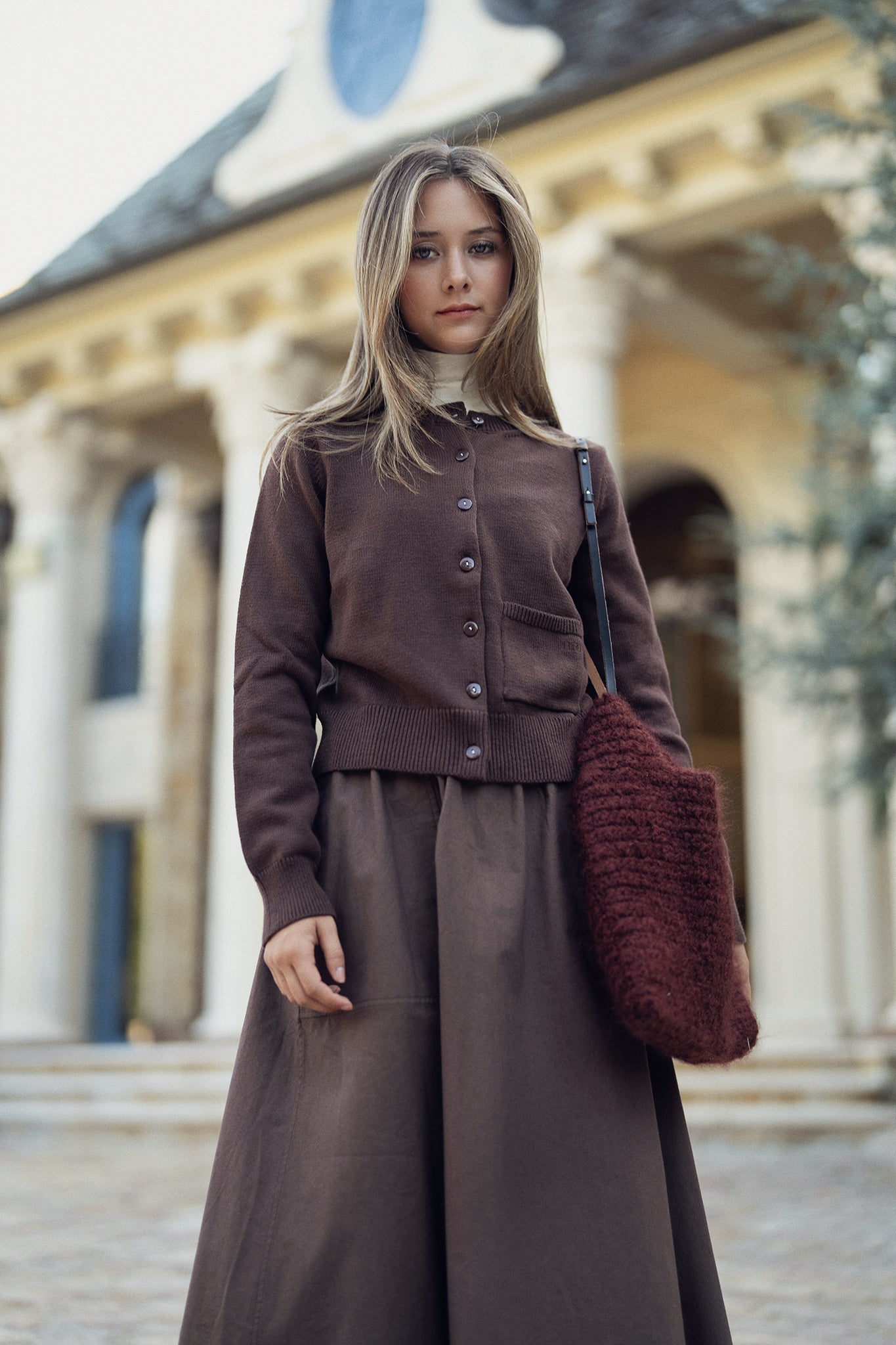 Cotton Cardigan - Brown
